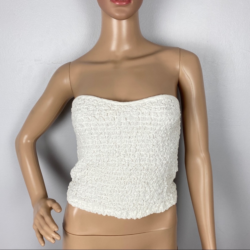 NEW FREE PEOPLE WHITE STRAPLESS BUSTIER TOP - Picture 2 of 5